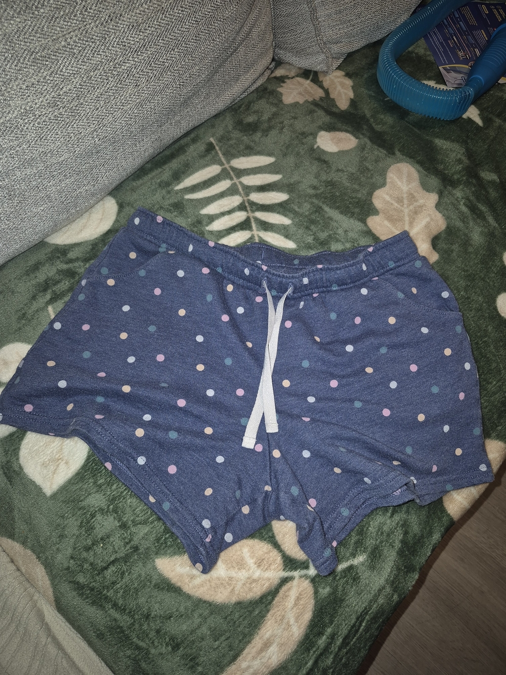 Carter's Navy Blue Polka Dot Sleep Shorts with White Drawstring